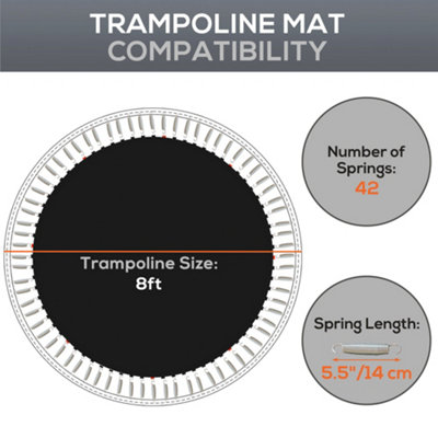 SPORTNOW Trampoline Mat with 42 V-Hooks, for 8ft Trampoline