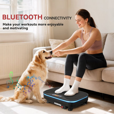 SPORTNOW Vibration Plate Exercise Machine with Cool Lights and Bluetooth