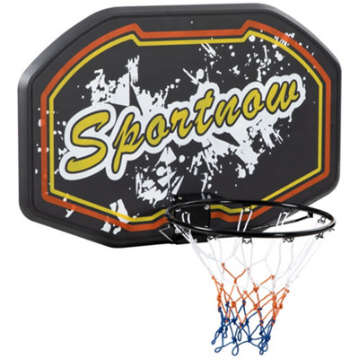 SPORTNOW Wall Mounted Basketball Hoop, Mini Basketball Hoop and Net, Red