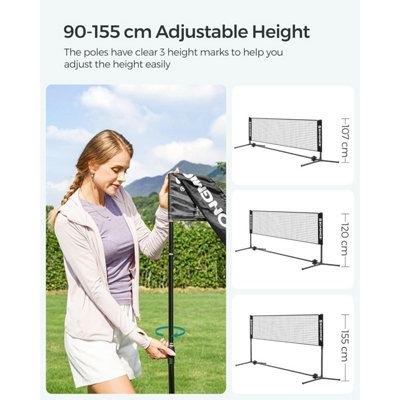 Sports Net for Badminton and Volleyball with Adjustable Poles, Mid ...