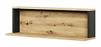 SPOT Wall Shelf (H)280mm (W)920mm (D)220mm - Oak Artisan with Black Accents, Versatile Storage