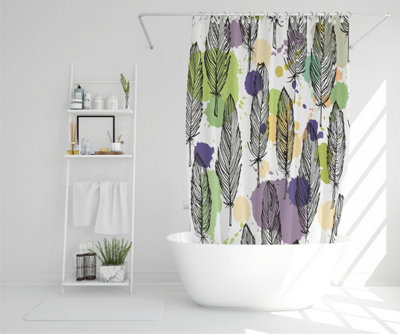 Spotted colored feathers (Shower Curtain) / Default Title
