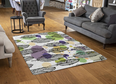 Spotted Coloured Feather Special Soft Home Rug
