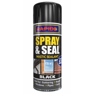 Spray & Seal Leak Fix Stop Sealant Instant Waterproof Gutter Roof Pipe -  Black