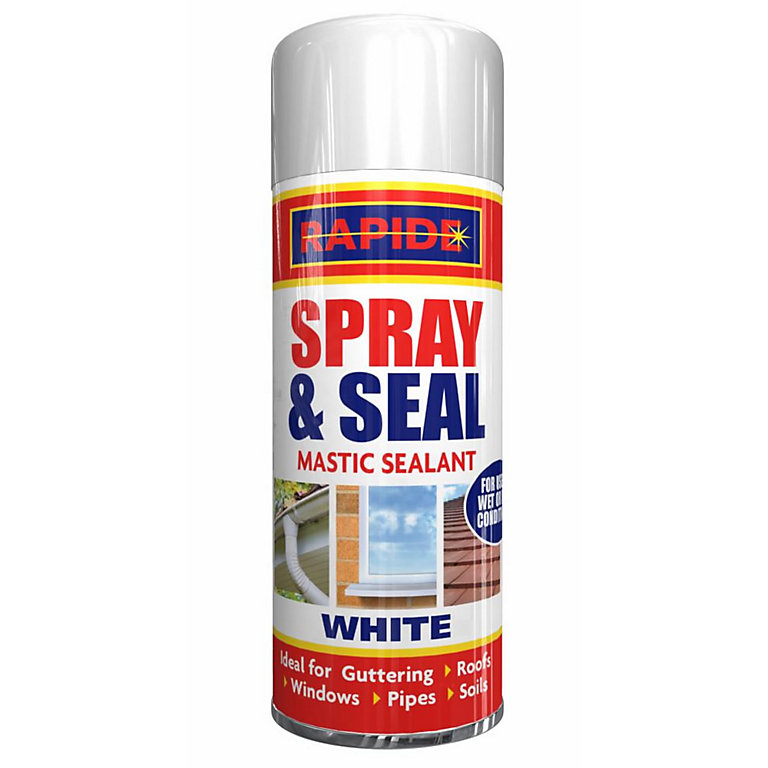 Spray & Seal Leak Fix Stop Sealant Instant Waterproof Gutter Roof Pipe -  White