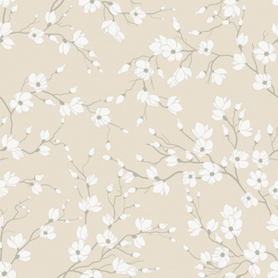 Spring Blossom Wallpaper In Cream