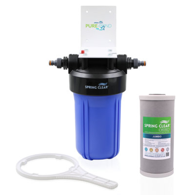 Spring Clear PurePond High Capacity Pond De-Chlorinator Water Filter System for Fish Ponds - Reduces Chlorine, Chemicals and PHAs