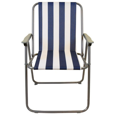 Spring Garden Outdoor Chair - Navy / White Stipes