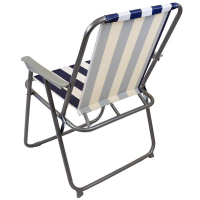 Spring Garden Outdoor Chair - Navy / White Stipes - 3