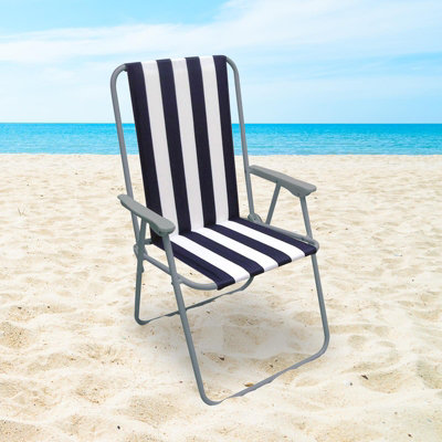 Spring Garden Outdoor Chair - Navy / White Stipes - 4