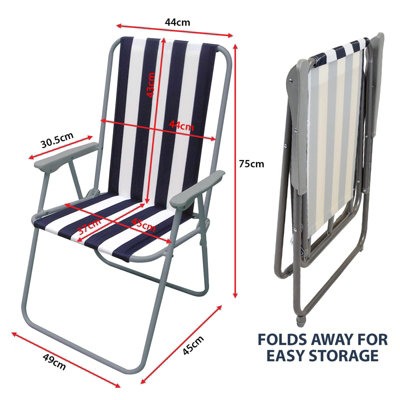 Spring Garden Outdoor Chair - Navy / White Stipes - 7