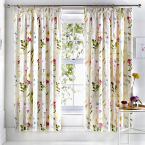 Spring Glade Pair of Pencil Pleat Curtains