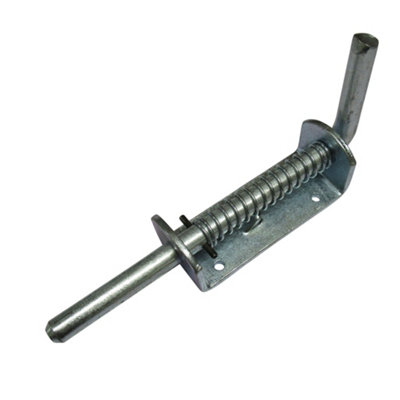 Spring Loaded Animal Shoot Bolts 16MM X 265MM x1 (Zinc Plated Drop Field Gate Door)