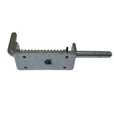 Spring Loaded Animal Shoot Bolts 16MM X 265MM x2 (Zinc Plated Drop Field Gate Door) - 5