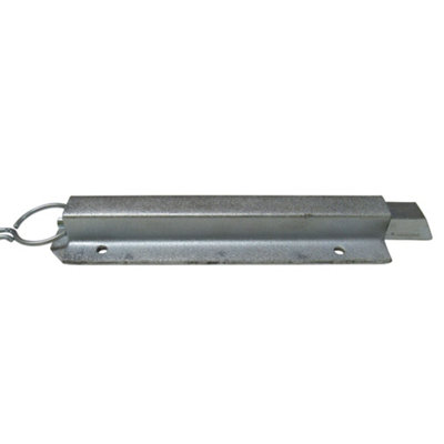 Spring Loaded Chain Bolt Latch (Pull Back Sprung Door Gate Catch Zinc Plated) - 4