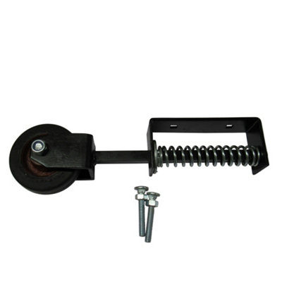 Spring Loaded Gate Wheel Black 4" (Heavy Duty Sliding Fence Support Jockey Door 100MM)