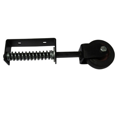 Spring Loaded Gate Wheel Black 4" (Heavy Duty Sliding Fence Support Jockey Door 100MM) - 5