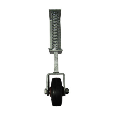 Spring Loaded Gate Wheel Galv 4" (Heavy Duty Sliding Fence Support Jockey Door 100MM) - 3