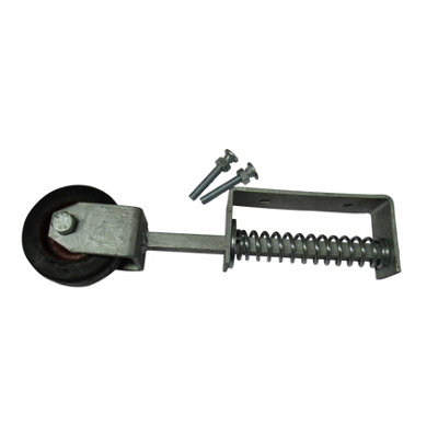 Spring Loaded Gate Wheel Galv 4" (Heavy Duty Sliding Fence Support Jockey Door 100MM) - 4