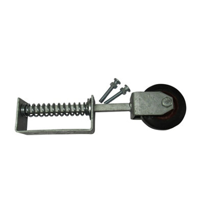 Spring Loaded Gate Wheel Galv 4" (Heavy Duty Sliding Fence Support Jockey Door 100MM) - 5
