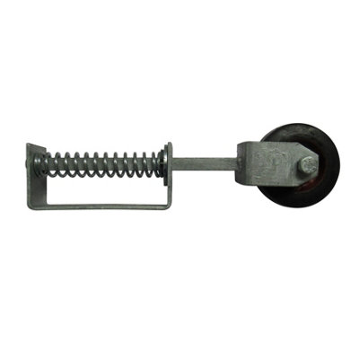Spring Loaded Gate Wheel Galv 4" (Heavy Duty Sliding Fence Support Jockey Door 100MM) - 6