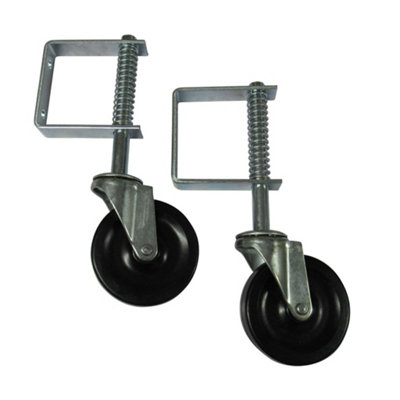Spring Loaded Gate Wheels 4" - Pack of 2 (Heavy Duty Sliding Fence Support Jockey Door 100MM)