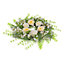 Spring White Flowers with Green Leaves Wreath Farmhouse Door Decor 50 cm