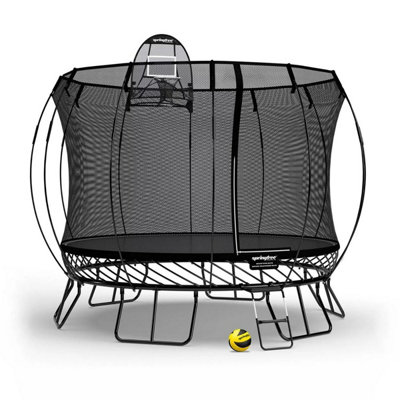 Springfree 10ft Round Trampoline Jumbo Safety Net No Springs Basketball ...