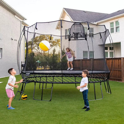 Springfree 13ft Jumbo Round Trampoline - No Springs, Safety FlexiNet ...