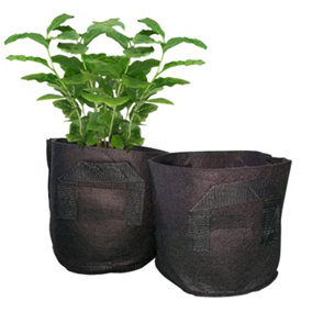 Spudulica 2 Gallon Non-Woven Grow Bags Black Fabric Garden Planters Durable Fabric Vegetable Flower Herb Planter 5 pack