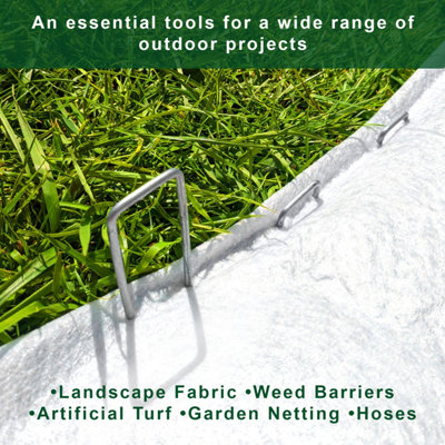 Spudulica 6" Garden Pegs U Shaped Pins Weed Membrane, Artificial Grass, Garden Netting, Groundsheet,  20 pack
