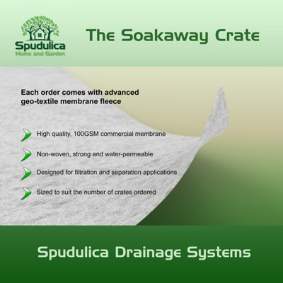 Spudulica Soakaway Crate Kit 1900L - 10 x 190 litre Crates with Cut Geotextile & Adhesive Tape