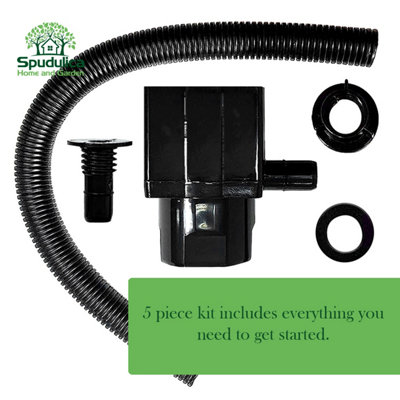 Spudulica Water Butt Rain Diverter Kit For Square 65mm & Round 68mm Pipe - Save downpipe Water for your use