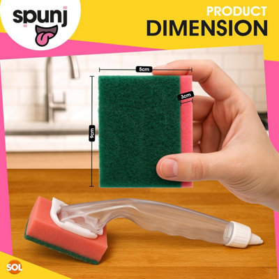 Spunj 2 Pack Sponge with Liquid Handle plus 6 Refill Heads Easy ...