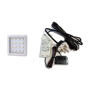 SQUARE 1.5W White Colour LED Light Kit Under Cabinet Shelf Cupboard - Light Colour Natural - Lights 1
