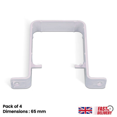 Square 65mm Downpipe Brackets UV Resistant Gutter Bracket Clips Gutter Brackets Pack of 4