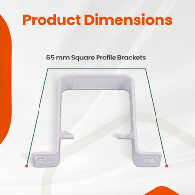 Square 65mm Downpipe Brackets UV Resistant Gutter Bracket Clips Gutter Brackets Pack of 4