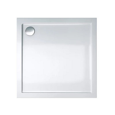 Square 900x900 Shower Tray Stone Resin White Finish Slimline 40 mm