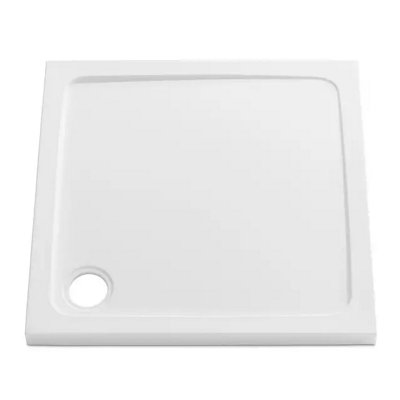 Square 900x900 Shower Tray Stone Resin White Finish Slimline 40 mm - 3