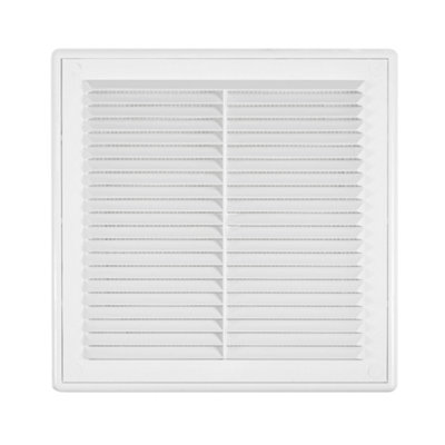 SQUARE air vent with no screws visible cover plate and fly screen,flat back (210mm high x 210mm wide)