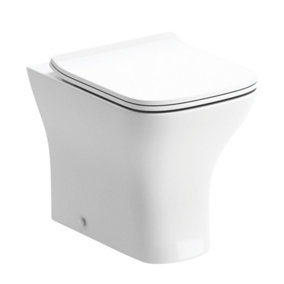 Square Back to Wall Toilet Pan and Soft Close Slim Seat