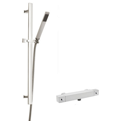 Square Bar Valve & Sheer Slide Rail Shower Kit Chrome Balterley