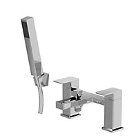 Square Bath Shower Mixer Tap with Shower Kit - Chrome - Balterley