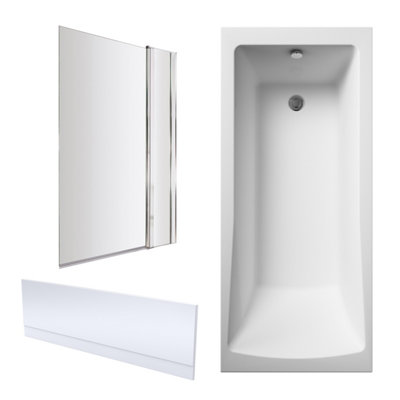 Square Bathtub, Front Panel, Bath Screen with Fixed Panel - Chrome Profile Price Comparisons | Compare The Build