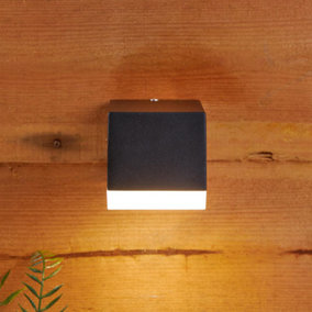 Square Black Integrated LED Light - Up Down Wall Light