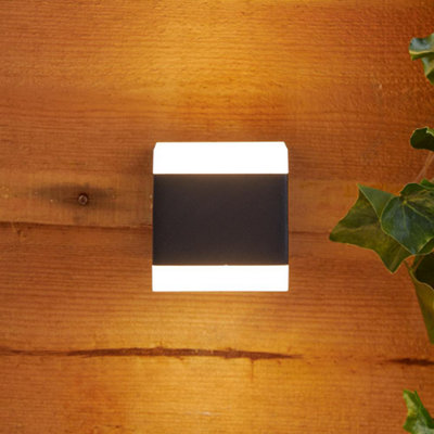 Square Black Integrated LED Light - Up Down Wall Light