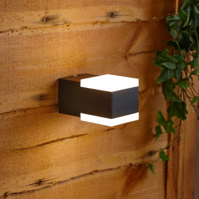 Square Black Integrated LED Light - Up Down Wall Light