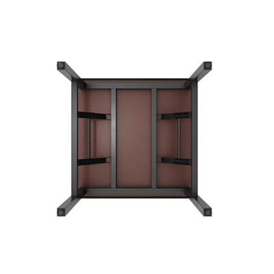 Square Black Marble Texture Wooden Folding Table Dining Table with Metal Leg for Outdoor 60X60CM