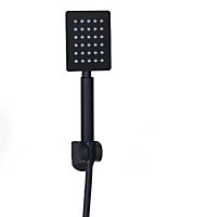 Square Black Matt Handset 1.5m Shower Hose Handset Holder For Bath Mixer Tap