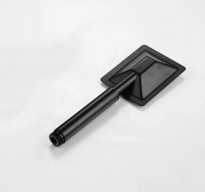 Square Black Matt Handset 1.5m Shower Hose Handset Holder For Bath Mixer Tap - 6
